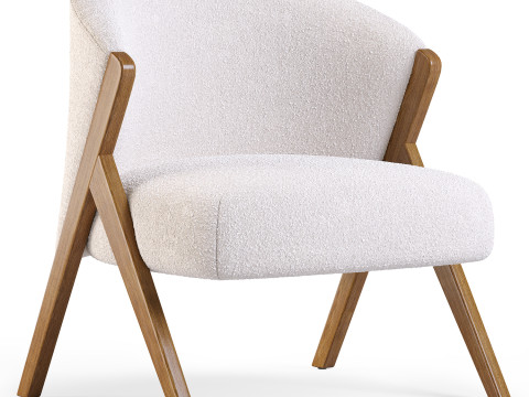 Lara upholstered armchair 3D-Modell