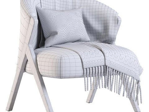 Lara upholstered armchair 3D Model