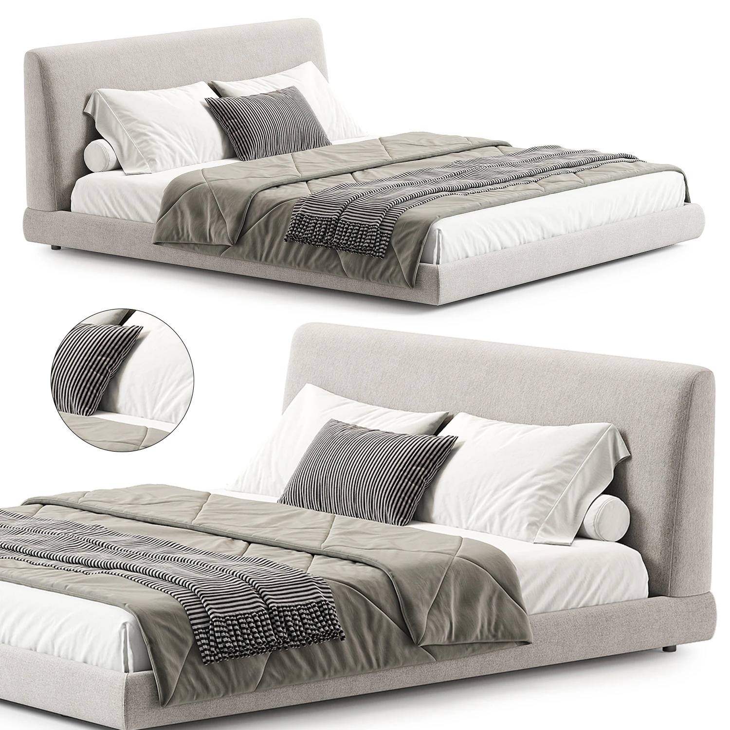 Nau flat bed by Beds one 3D Model .c4d .max .obj .3ds .fbx .stl .blend 