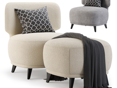 Odalie armchair and ottoman by La redoute 3D Модель
