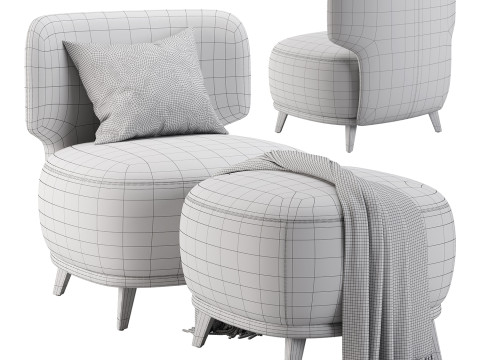 Odalie armchair and ottoman by La redoute 3D Модель