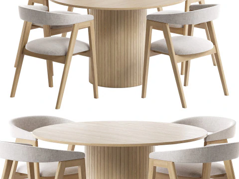 Trevor 의자와 Hill 테이블 3D 모델