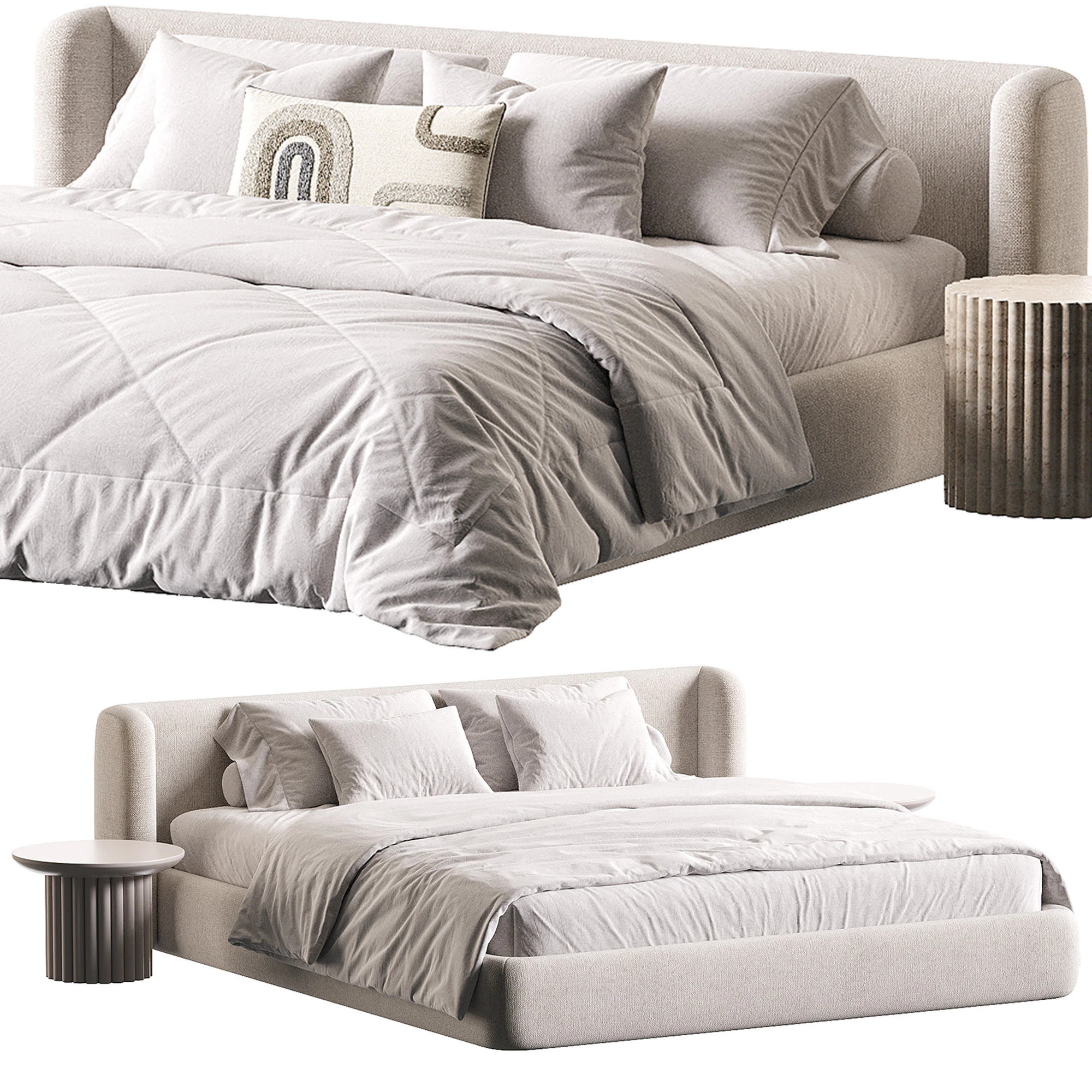 Group bed 3D Model .c4d .max .obj .3ds .fbx .stl .blend