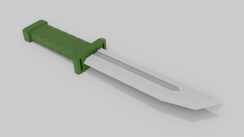 Knife low poly 3D-Modell .c4d .max .obj .3ds .fbx .stl .blend 