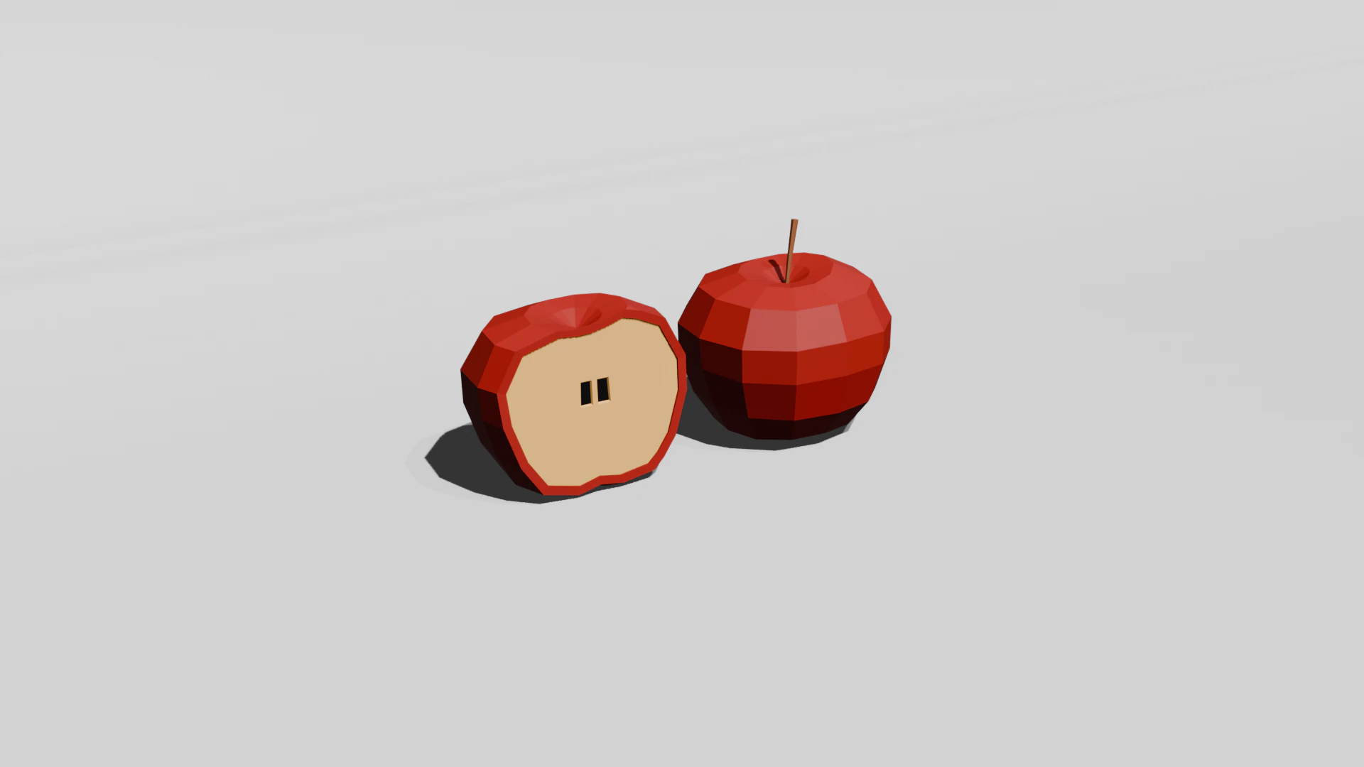 Low poly Apple 3D Model .c4d .max .obj .3ds .fbx .stl .blend 