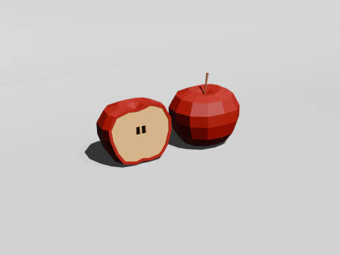 Low poly Apple 3D Model