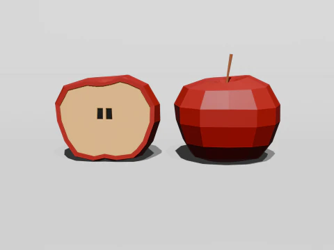 Low poly Apple 3D Model