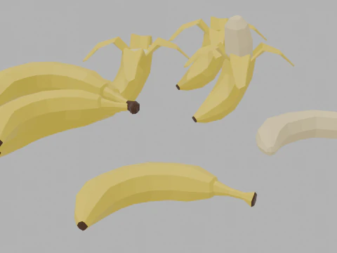 Banane Low Poly Modèle 3D