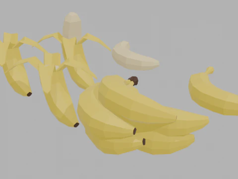 Low Poly Banana 3D Model