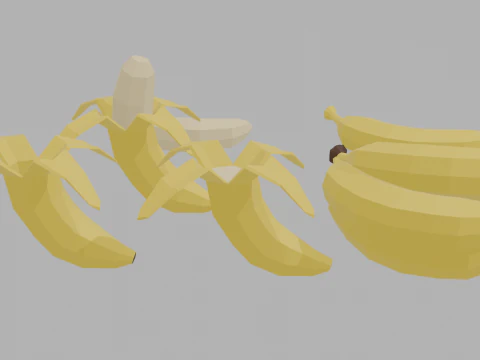 Low Poly Banana 3D Model