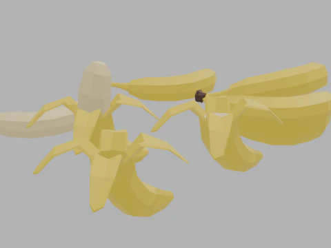 Low Poly Banana 3D Model