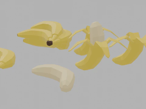 Low Poly Banana 3D Model
