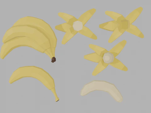 Low Poly Banana 3D Model