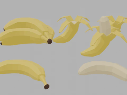 Low Poly Banana 3D Model