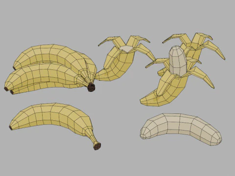 Low Poly Banana 3D Model