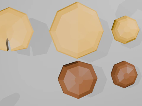 Low Poly Mushrooms 3D Model