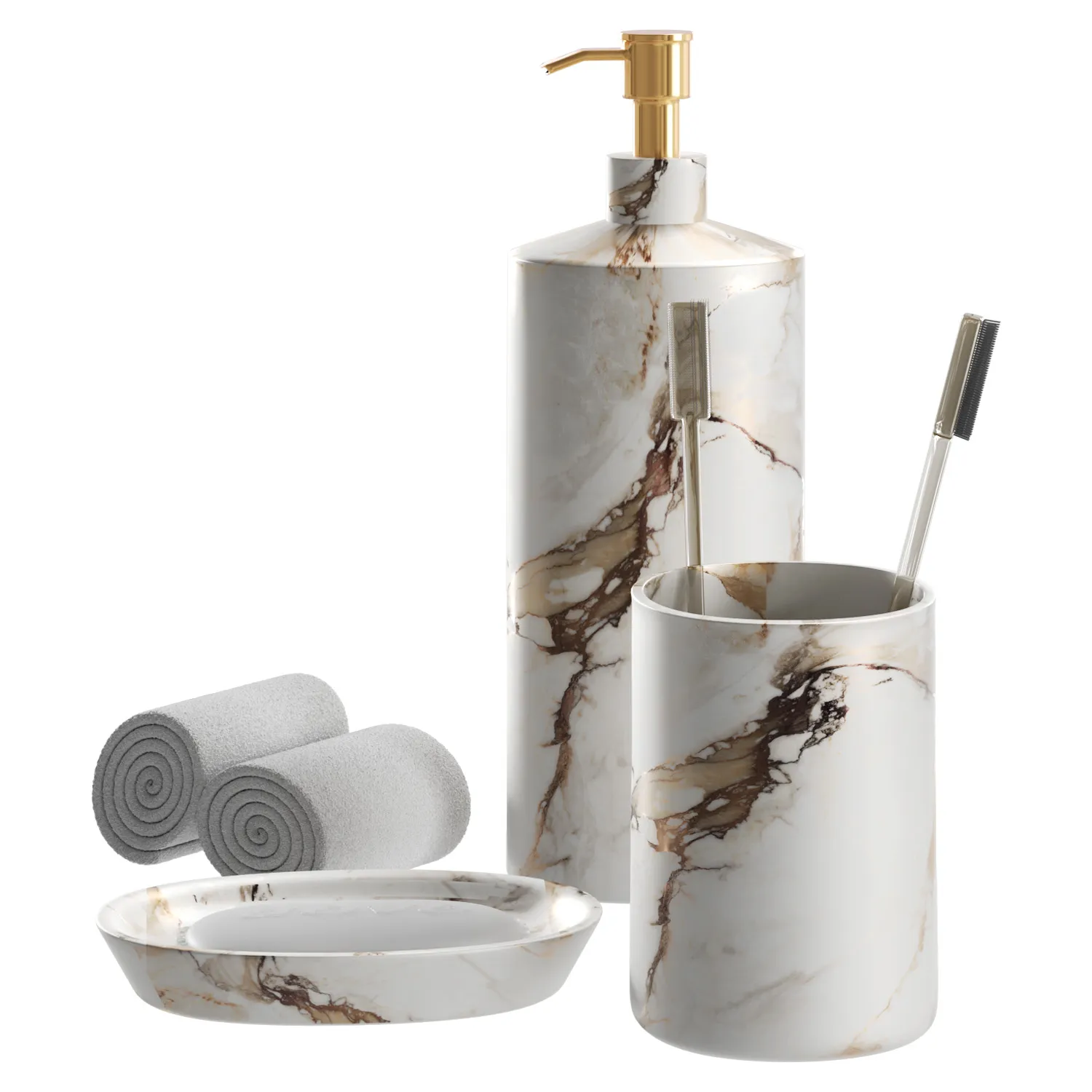 Bathroom Decorative Accessories Set 3D Model .c4d .max .obj .3ds .fbx .stl .blend 