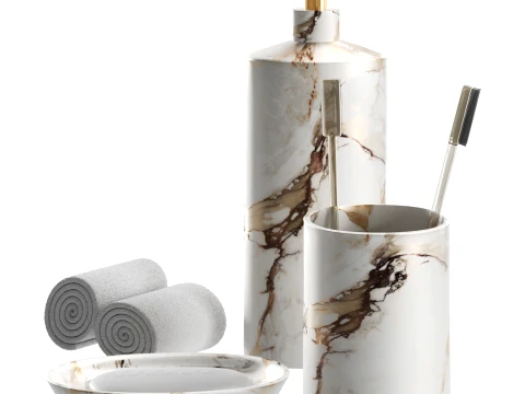 Bathroom Decorative Accessories Set 3D Model
