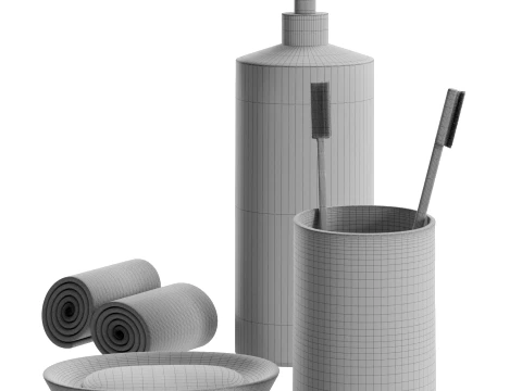 Bathroom Decorative Accessories Set 3D Model