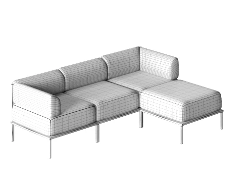 Modern Corner Sofa 3D Model