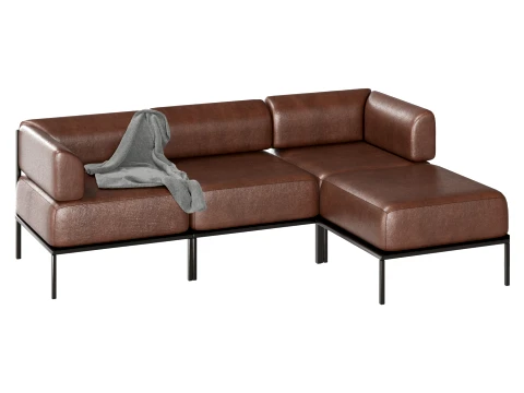 Leather Corner Sofa 3D Model