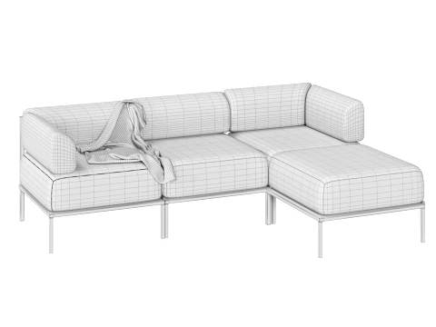 Leather Corner Sofa 3D Model