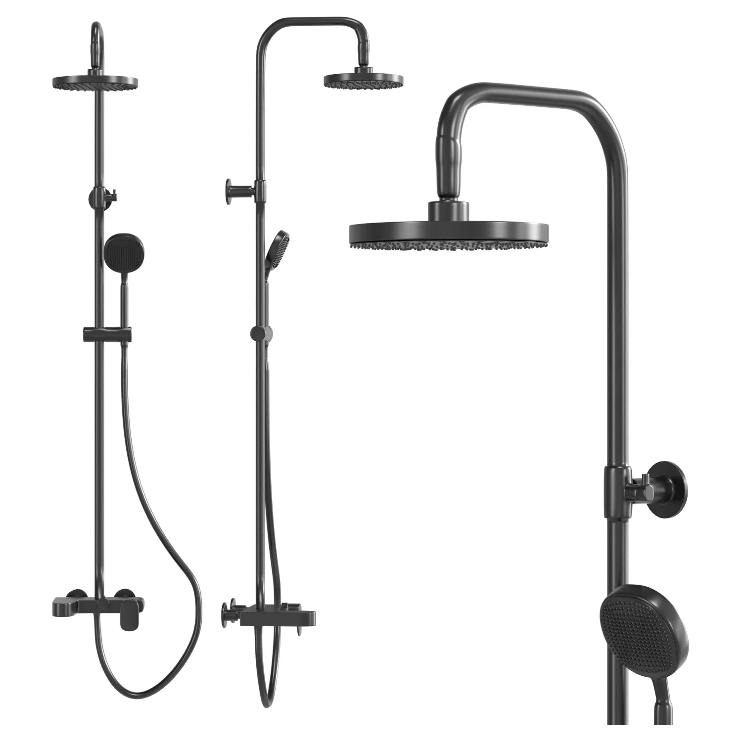 Modern Shower Set 3D Model .c4d .max .obj .3ds .fbx .stl .blend 