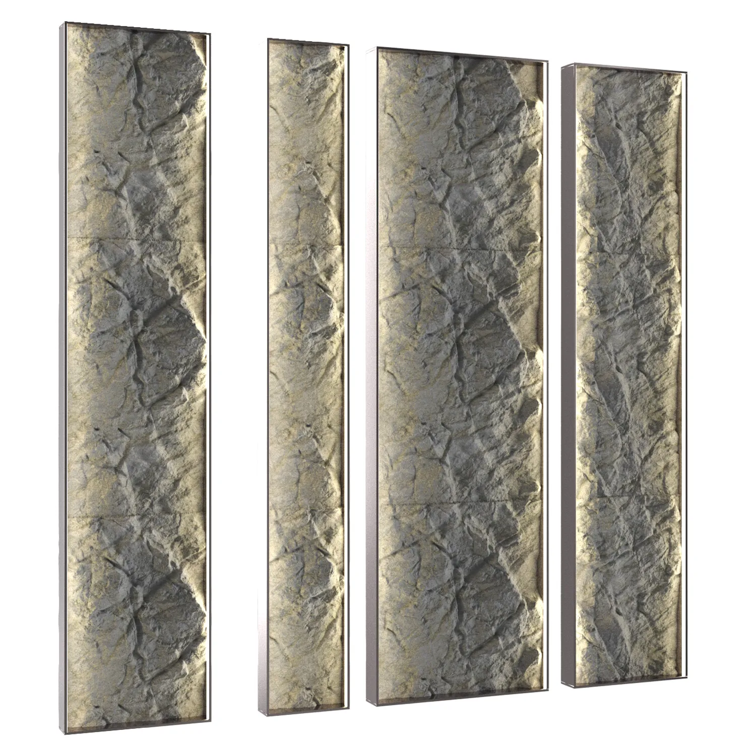 Backlit Stone Wall Panels Set 3D Model .c4d .max .obj .3ds .fbx .stl .blend 