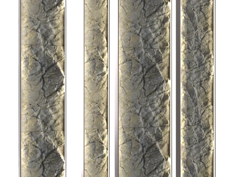Backlit Stone Wall Panels Set 3D Model