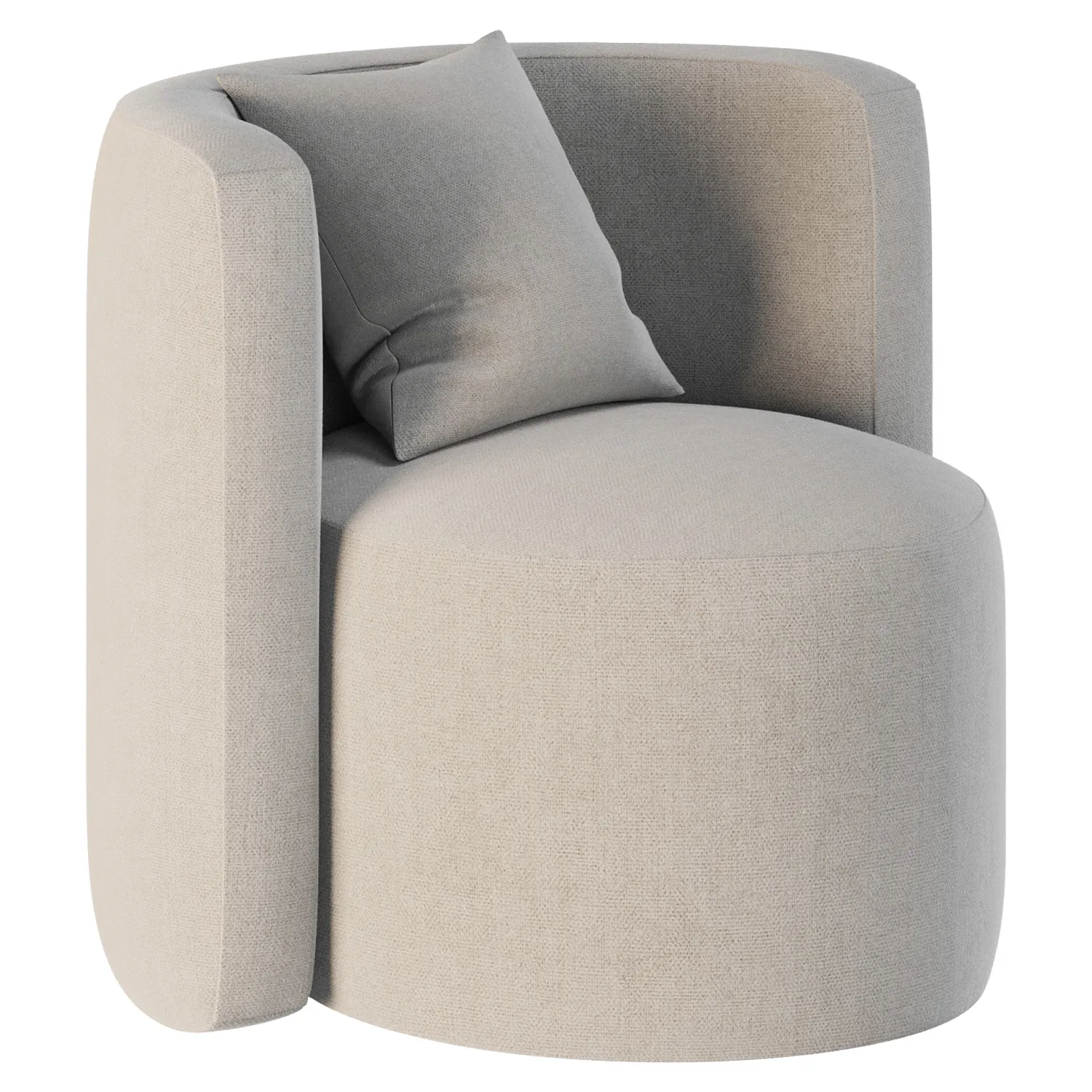 Beige Armchair 3D Model .c4d .max .obj .3ds .fbx .stl .blend
