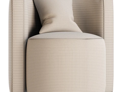 Beige Armchair 3D Model