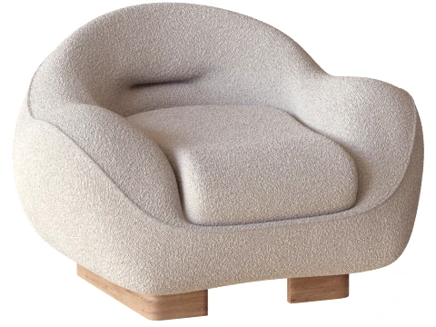Glen Beige Armchair 3D Model