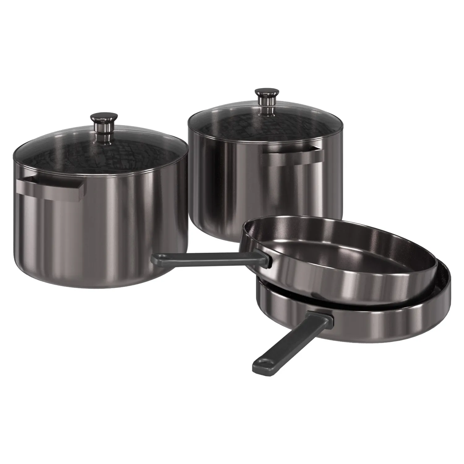 Cookware Set 3D Model .c4d .max .obj .3ds .fbx .stl .blend