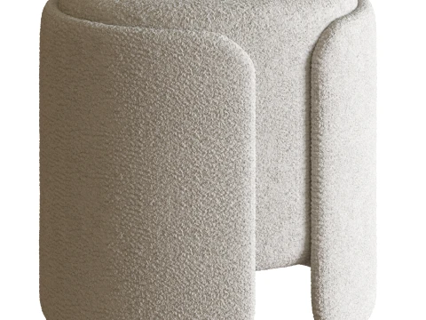 Taks White Pouf 3D Model