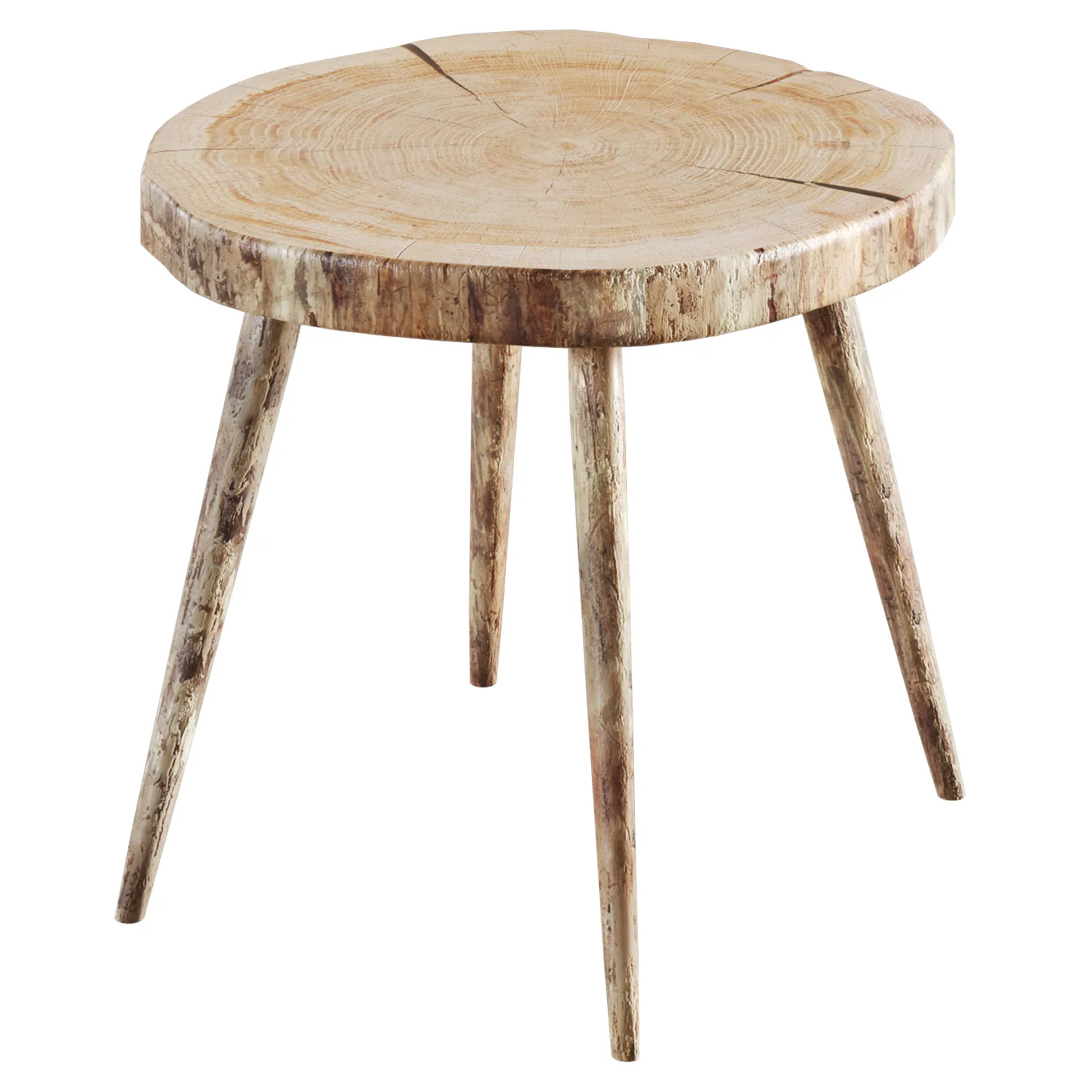 Solid Wood Log Coffee Table 3D Model .c4d .max .obj .3ds .fbx .stl .blend 
