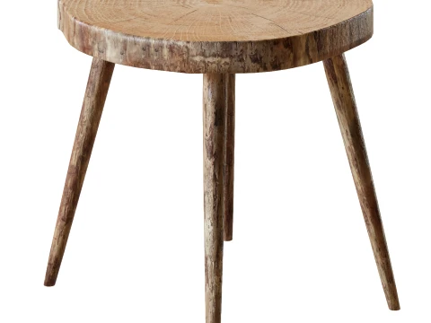 Solid Wood Log Coffee Table 3D Model