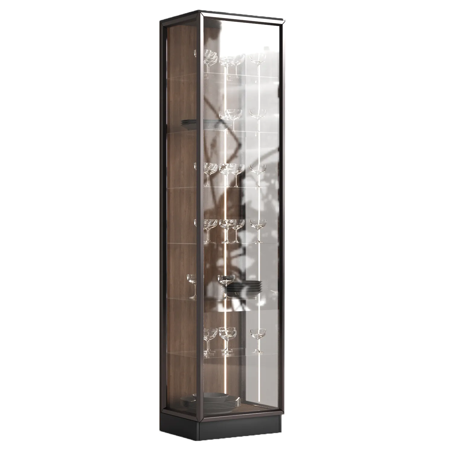 Glassware Display Cabinet 3D Model .c4d .max .obj .3ds .fbx .stl .blend