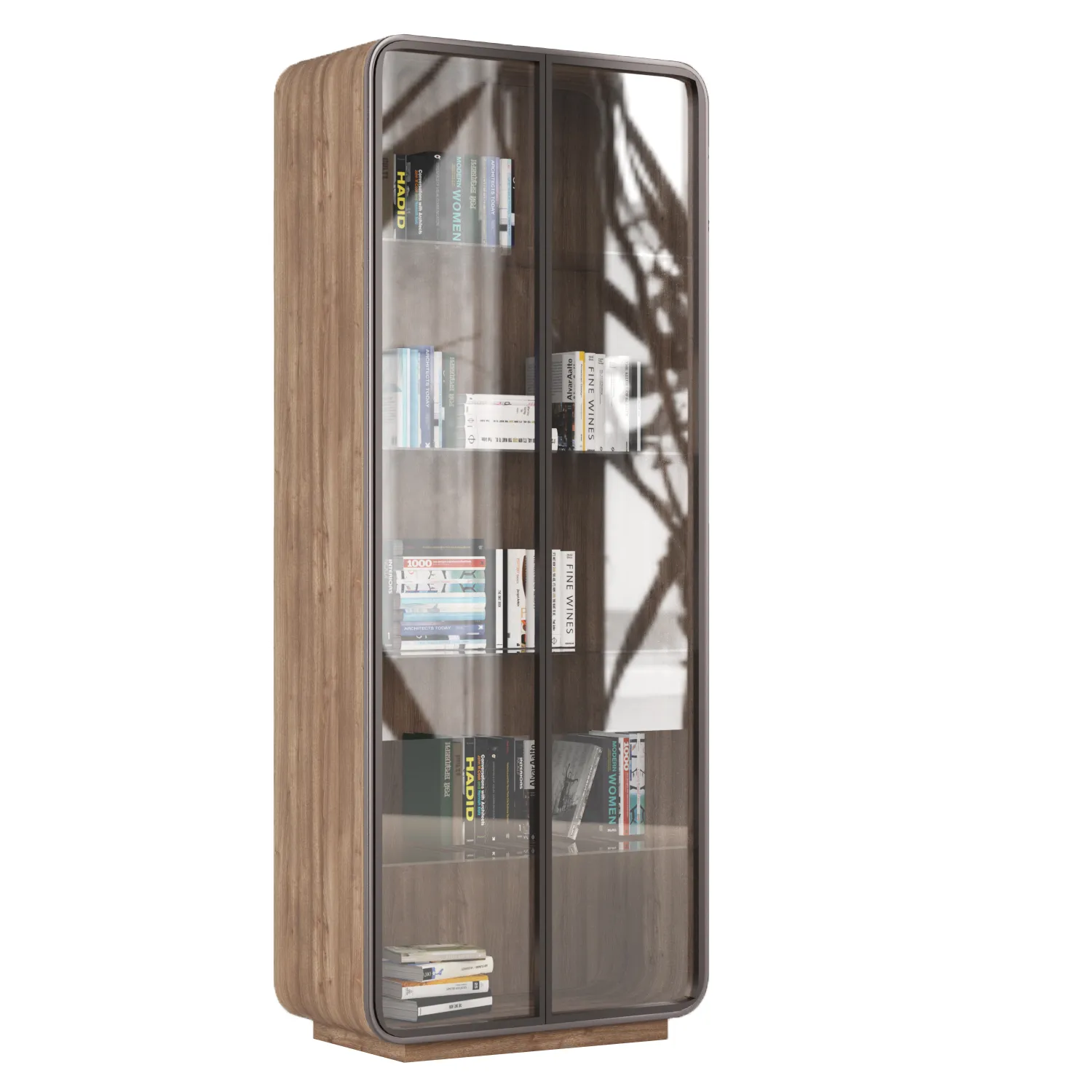 Glass Bookcase 3D Model .c4d .max .obj .3ds .fbx .stl .blend 