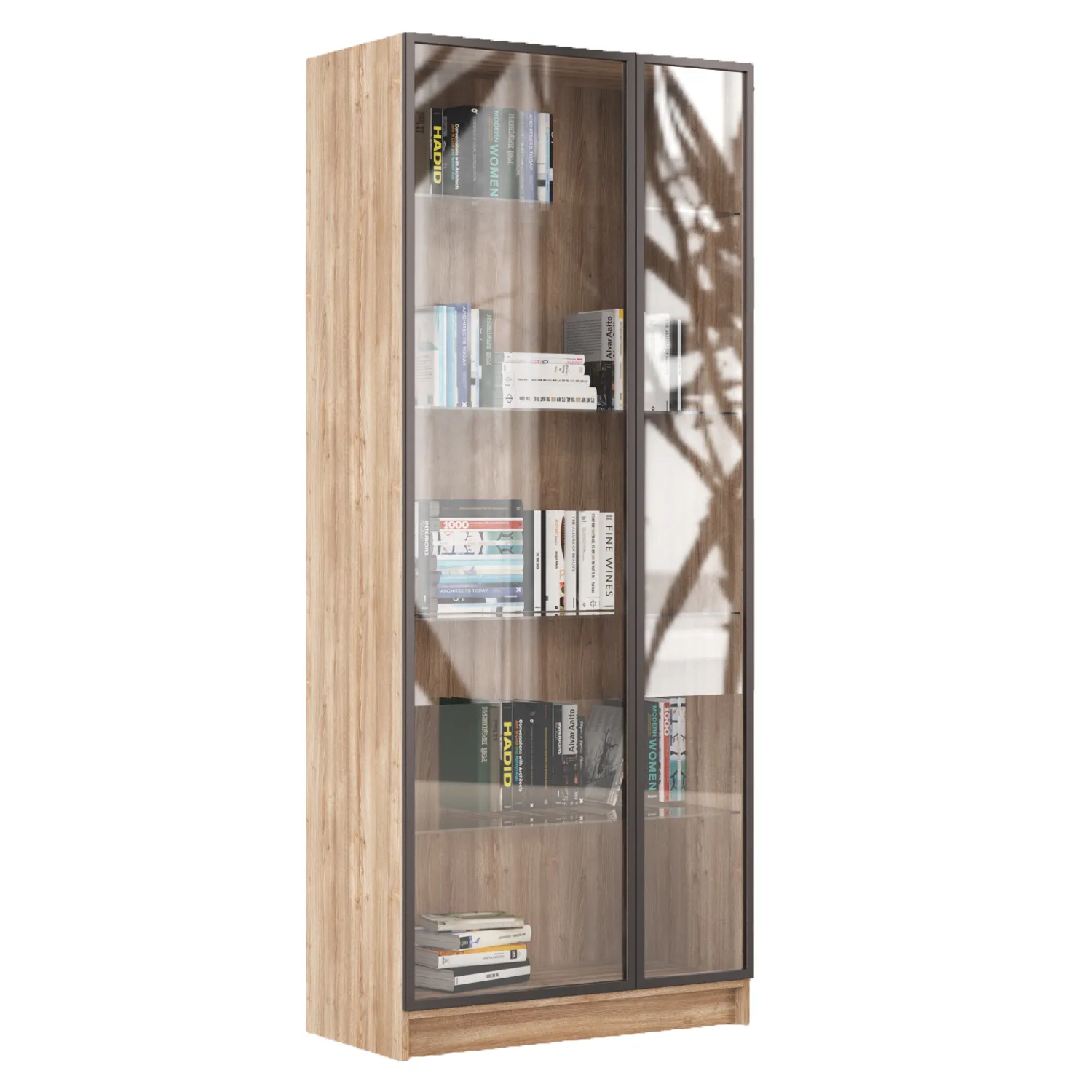 Glass Book Cabinet 3D Model .c4d .max .obj .3ds .fbx .stl .blend 