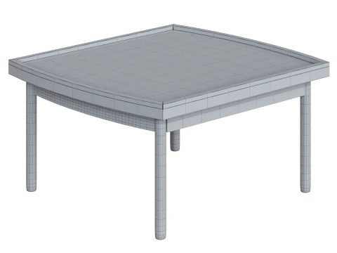 Square Wooden Coffee Table 3D Model