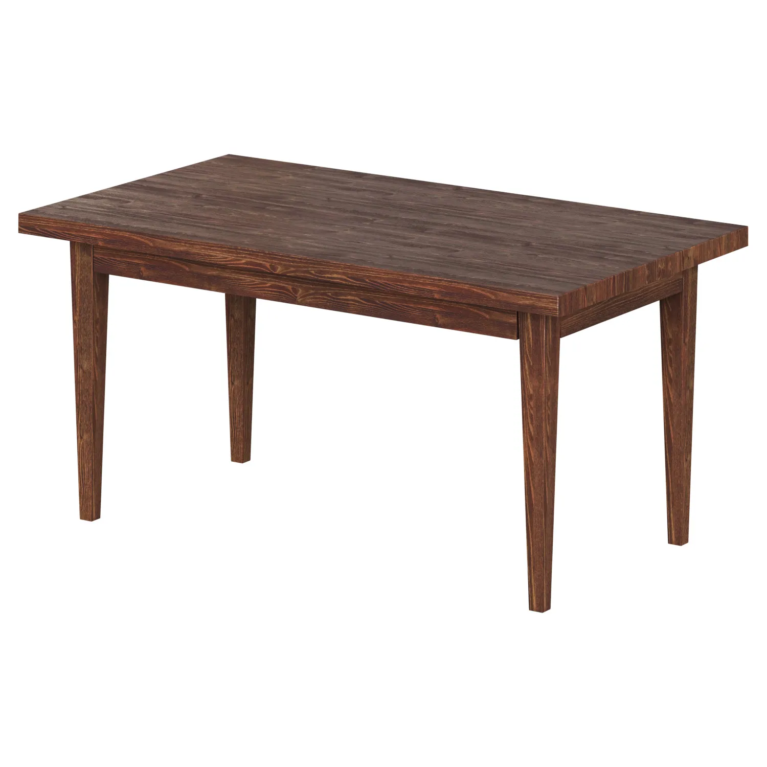 Wooden Table 3D Model .c4d .max .obj .3ds .fbx .stl .blend
