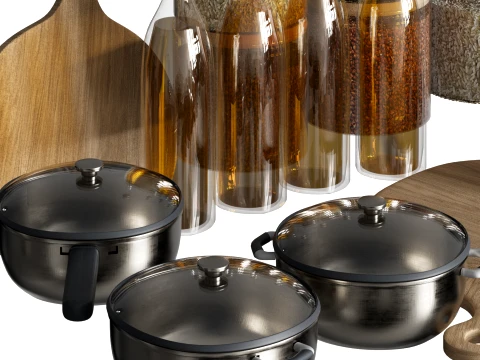 Kitchen Pantry Essentials Set 3D Model