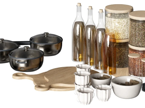 Kitchen Pantry Essentials Set 3D Model