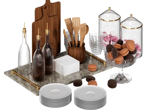 Kitchen Accessories Set 3D Model
