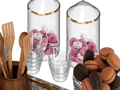Kitchen Accessories Set 3D Model