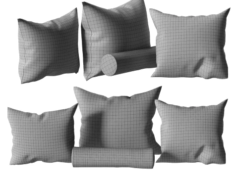 Decorative Pillows Set 3D Model