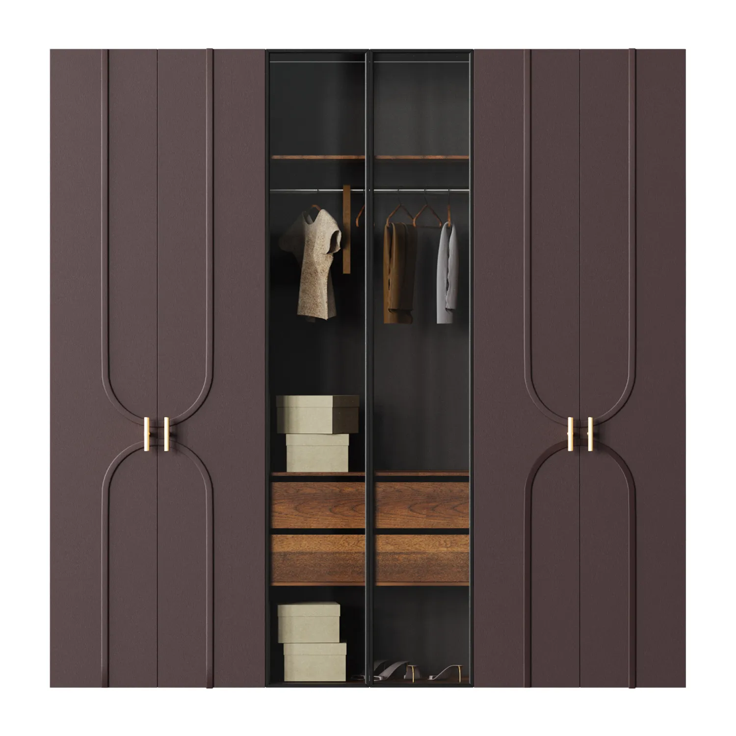 Wardrobe with Clothes 3D Model .c4d .max .obj .3ds .fbx .stl .blend