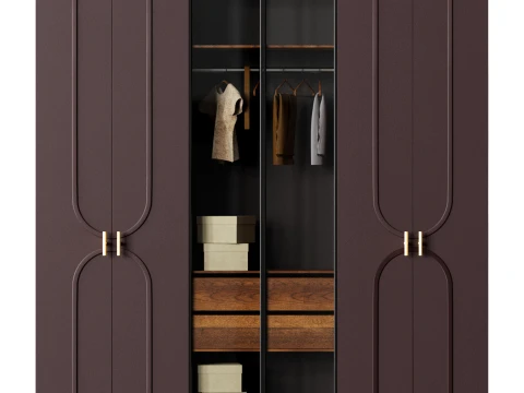 Wardrobe with Clothes 3D Model