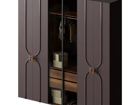 Wardrobe with Clothes 3D Model