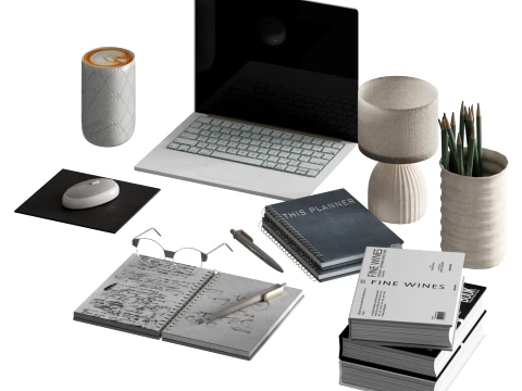 Office Workplace Set 3D Model